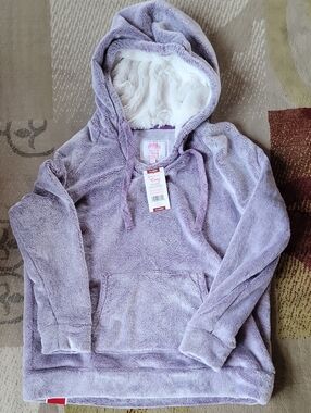 Cozy Lavender Plush Hooded Pullover